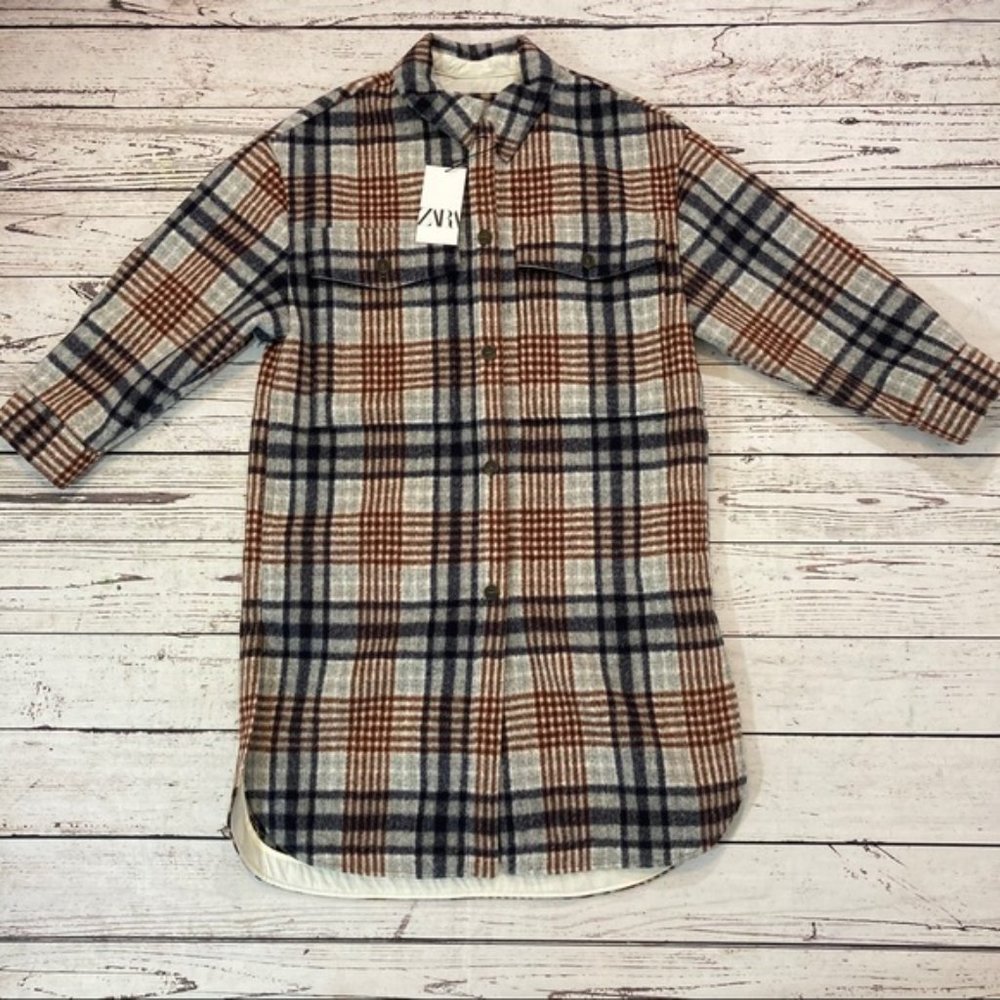 Versatile Zara Plaid Shacket NWT - Picture 9 of 15